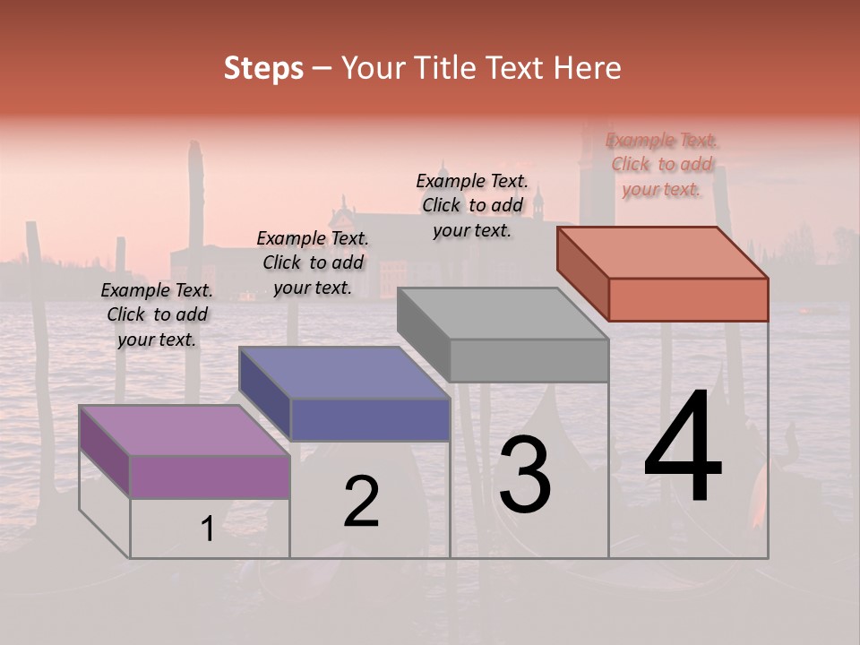Gondolas By Saint Georgio At Sunset PowerPoint Template