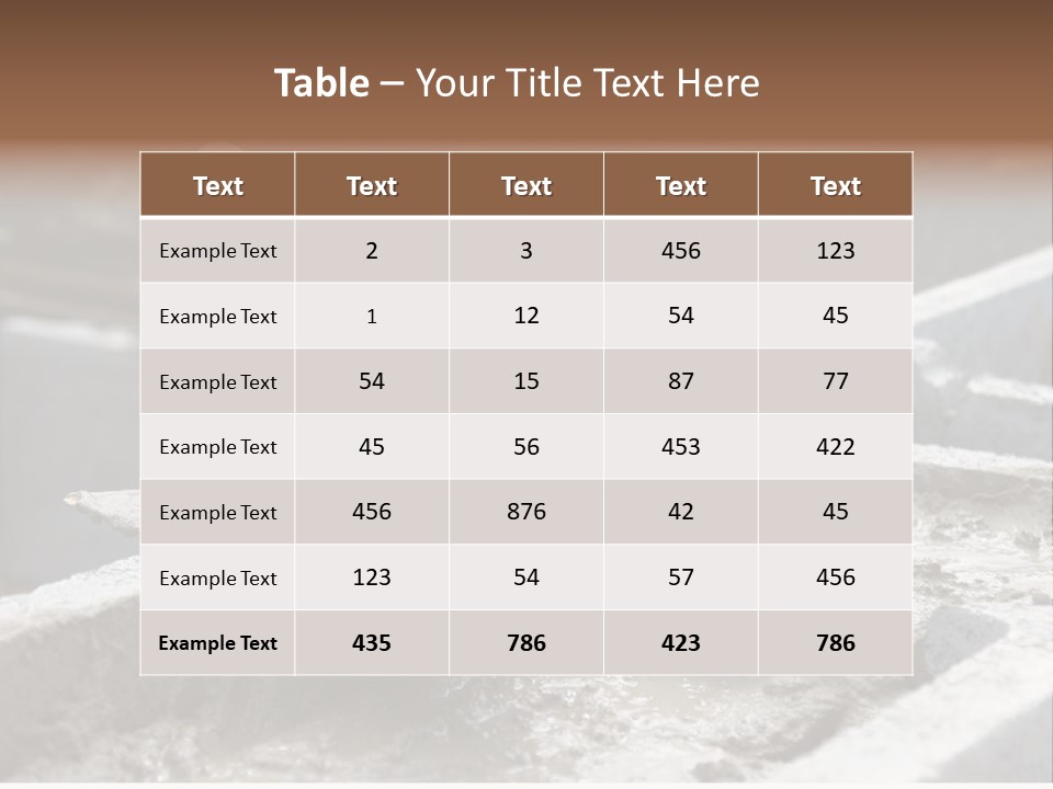 Closeup Of Mason's Trowel On Concrete Shuttering Blocks Filled With Mortar PowerPoint Template