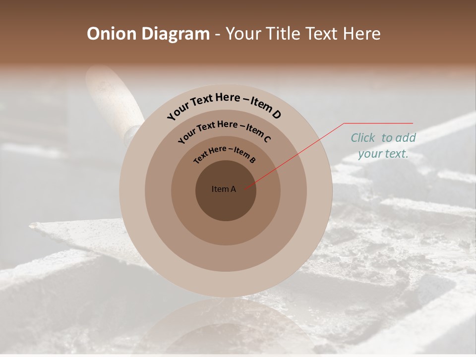 Closeup Of Mason's Trowel On Concrete Shuttering Blocks Filled With Mortar PowerPoint Template