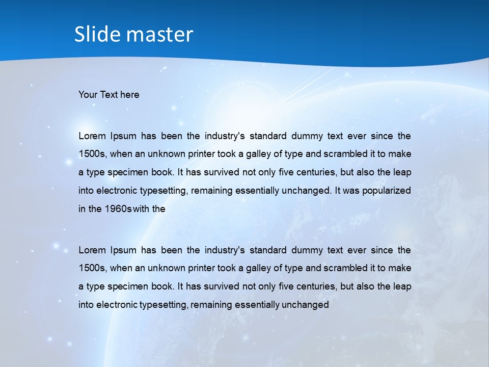 Blue Planet Earth In Outer Space PowerPoint Template