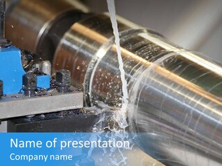 Machine For Cutting Steel And Sparks PowerPoint Template