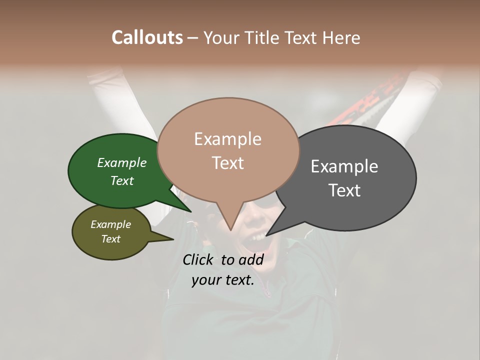 Childing Winning Tennis Game PowerPoint Template