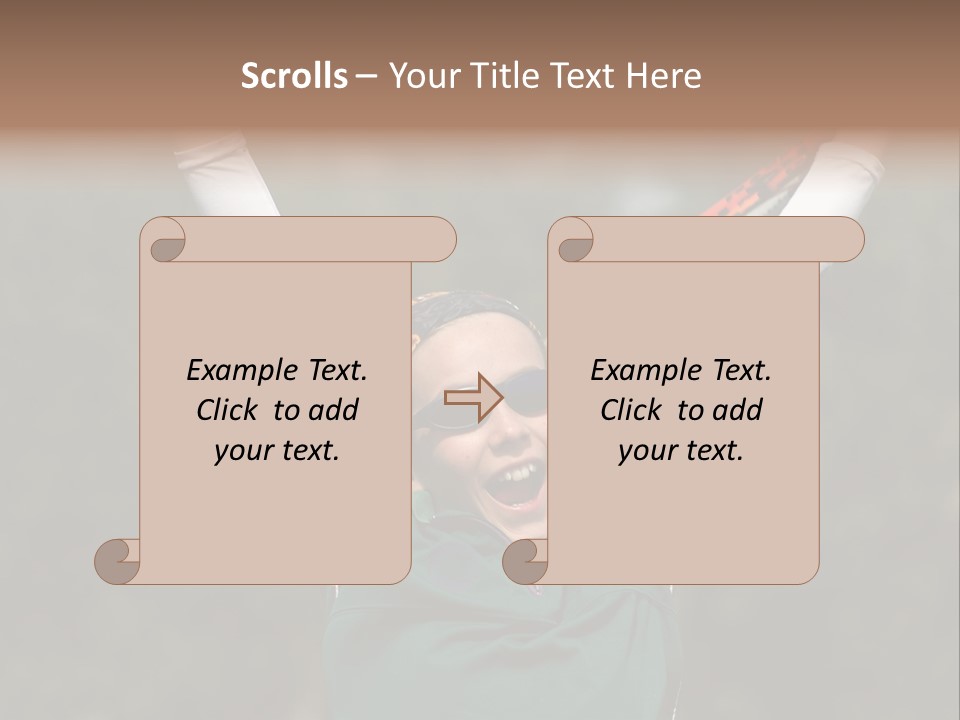 Childing Winning Tennis Game PowerPoint Template