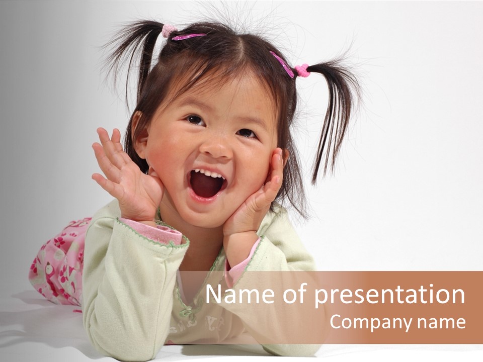 Little Asian Girl With A Smile PowerPoint Template