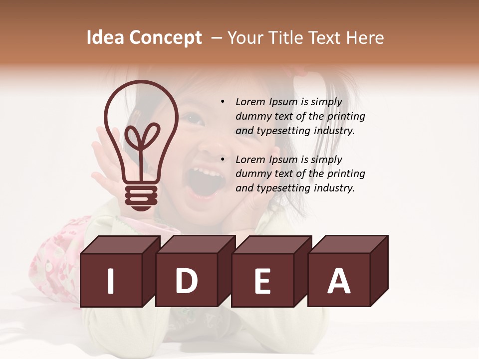 Little Asian Girl With A Smile PowerPoint Template