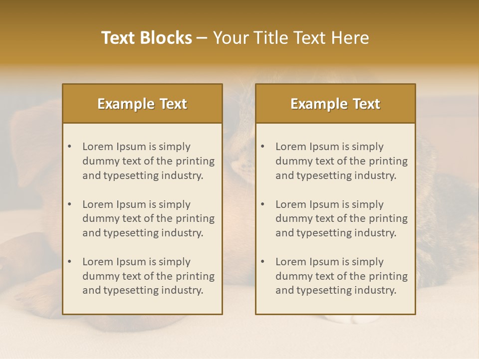 Cat And Dog Resting Together On Bed PowerPoint Template