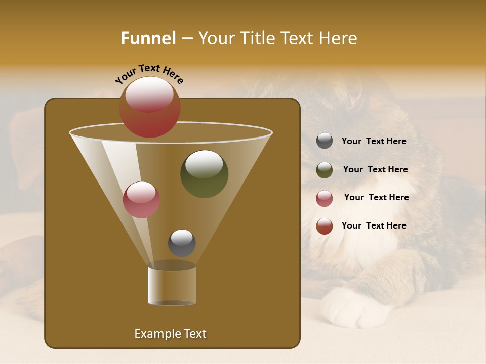 Cat And Dog Resting Together On Bed PowerPoint Template