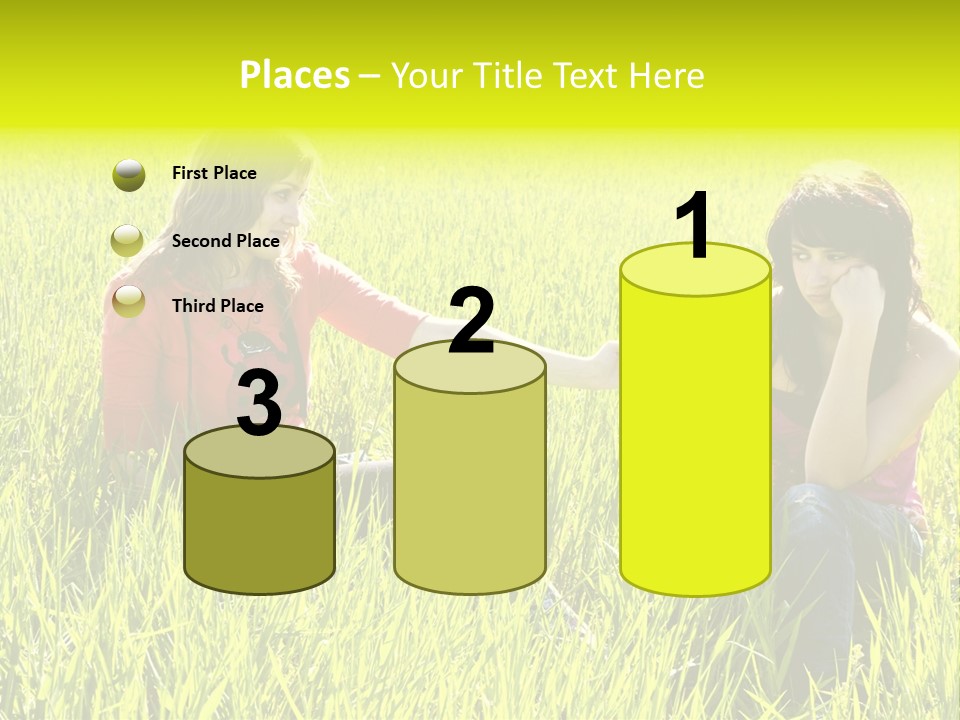 Blond Young Woman Offering Candy To Her Friend. PowerPoint Template