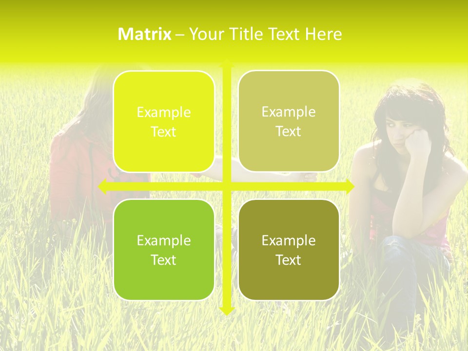 Blond Young Woman Offering Candy To Her Friend. PowerPoint Template