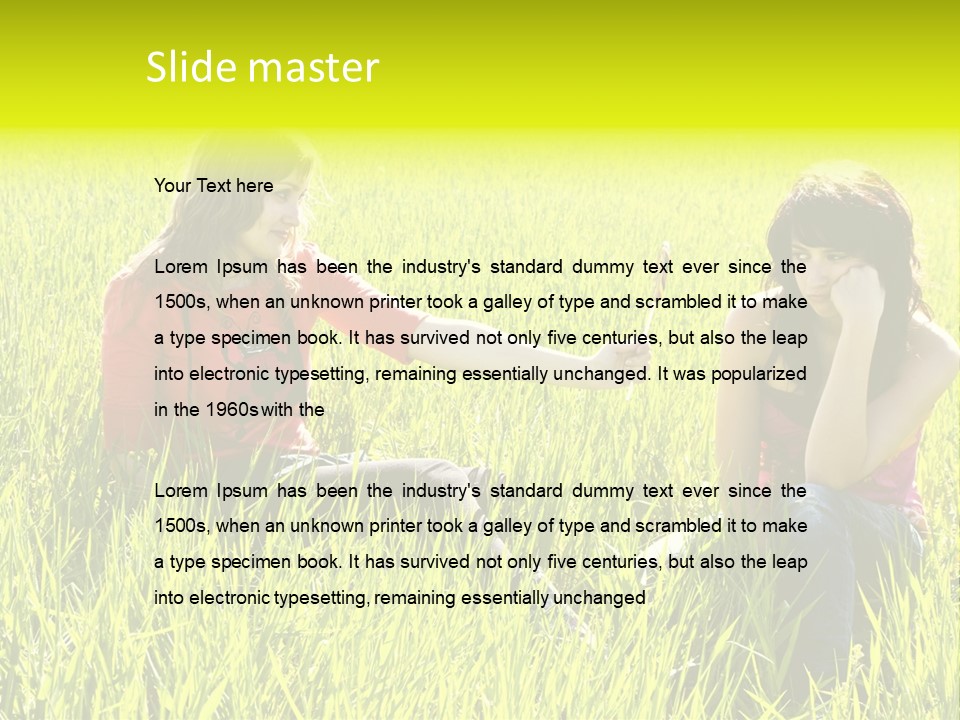 Blond Young Woman Offering Candy To Her Friend. PowerPoint Template