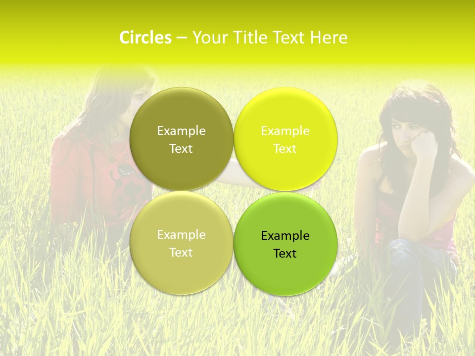 Blond Young Woman Offering Candy To Her Friend. PowerPoint Template