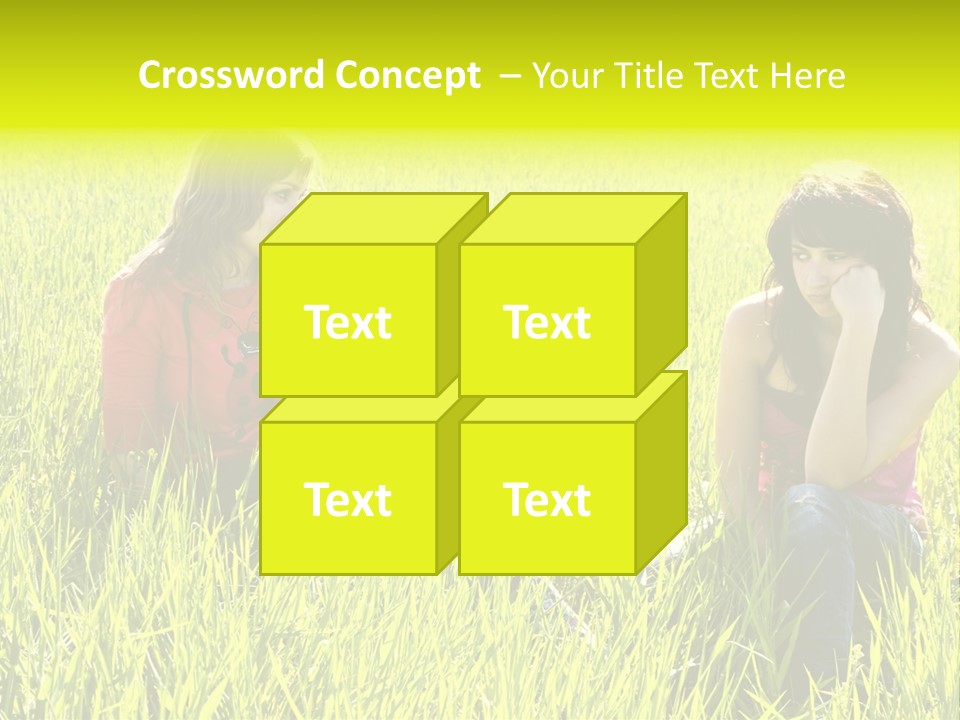 Blond Young Woman Offering Candy To Her Friend. PowerPoint Template