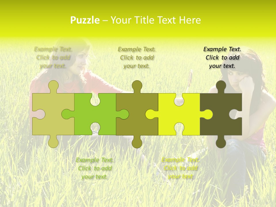 Blond Young Woman Offering Candy To Her Friend. PowerPoint Template