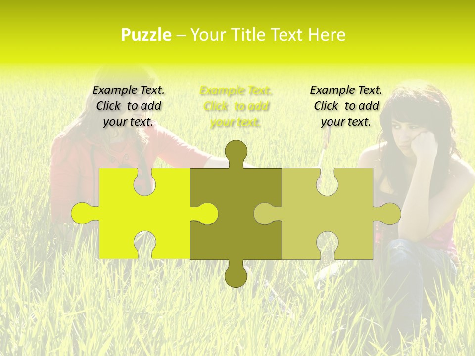 Blond Young Woman Offering Candy To Her Friend. PowerPoint Template