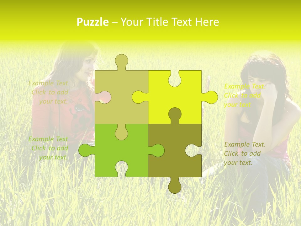 Blond Young Woman Offering Candy To Her Friend. PowerPoint Template