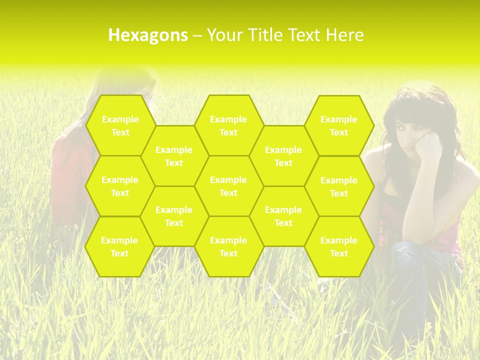 Blond Young Woman Offering Candy To Her Friend. PowerPoint Template