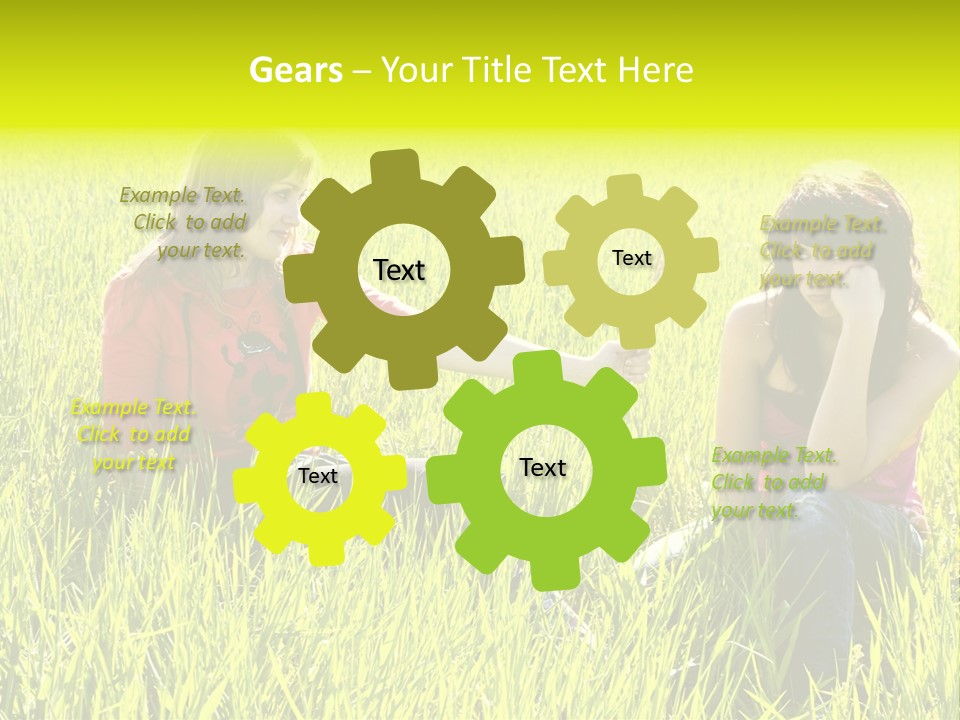 Blond Young Woman Offering Candy To Her Friend. PowerPoint Template