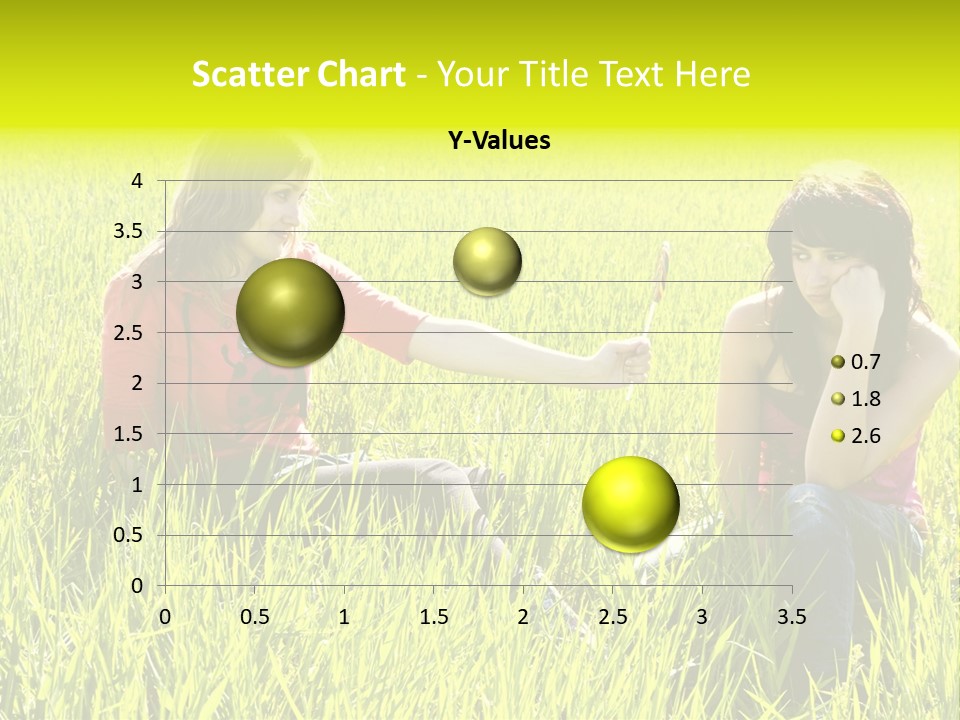 Blond Young Woman Offering Candy To Her Friend. PowerPoint Template