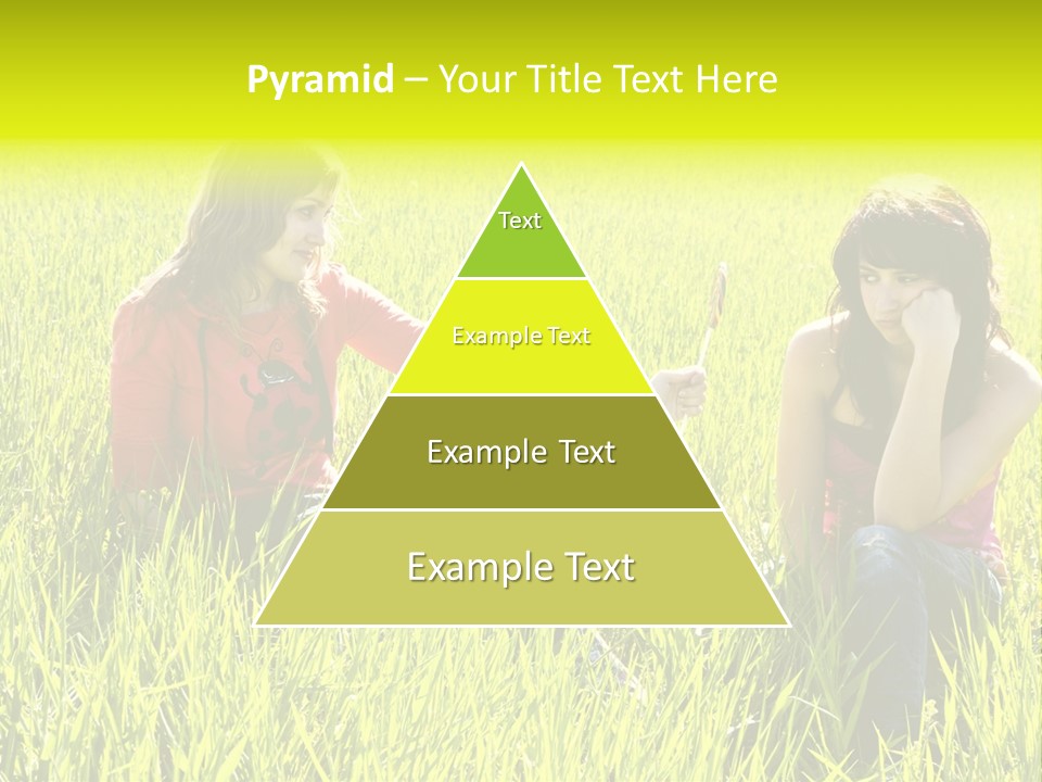 Blond Young Woman Offering Candy To Her Friend. PowerPoint Template