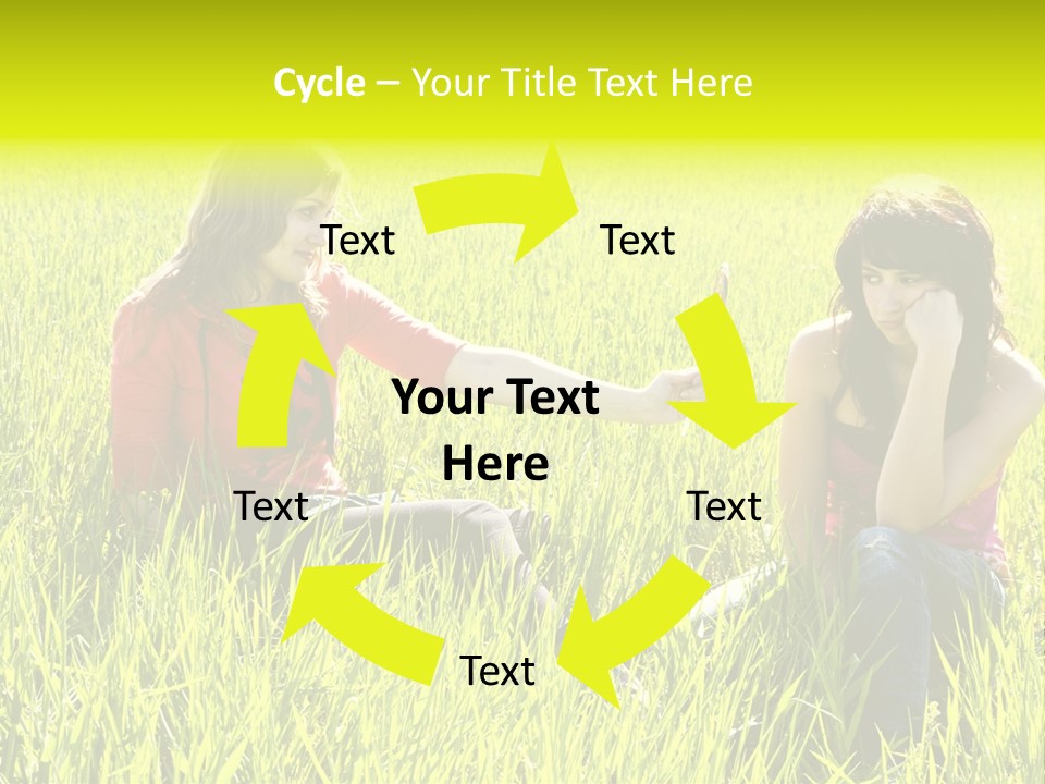 Blond Young Woman Offering Candy To Her Friend. PowerPoint Template