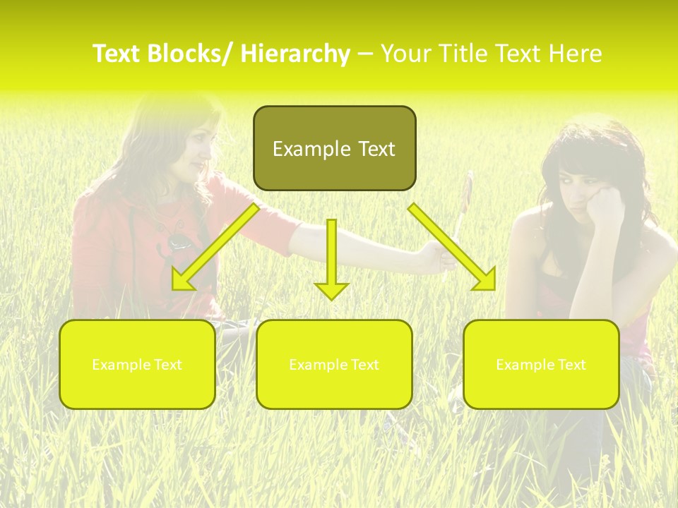 Blond Young Woman Offering Candy To Her Friend. PowerPoint Template