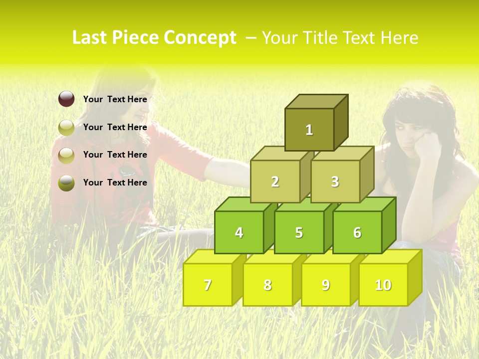 Blond Young Woman Offering Candy To Her Friend. PowerPoint Template