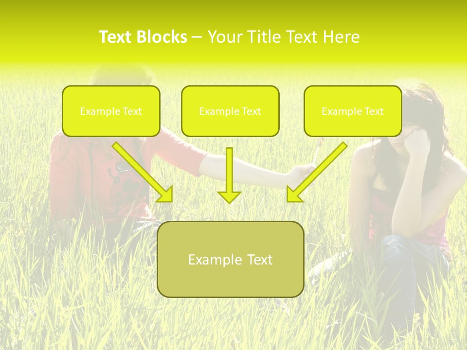 Blond Young Woman Offering Candy To Her Friend. PowerPoint Template