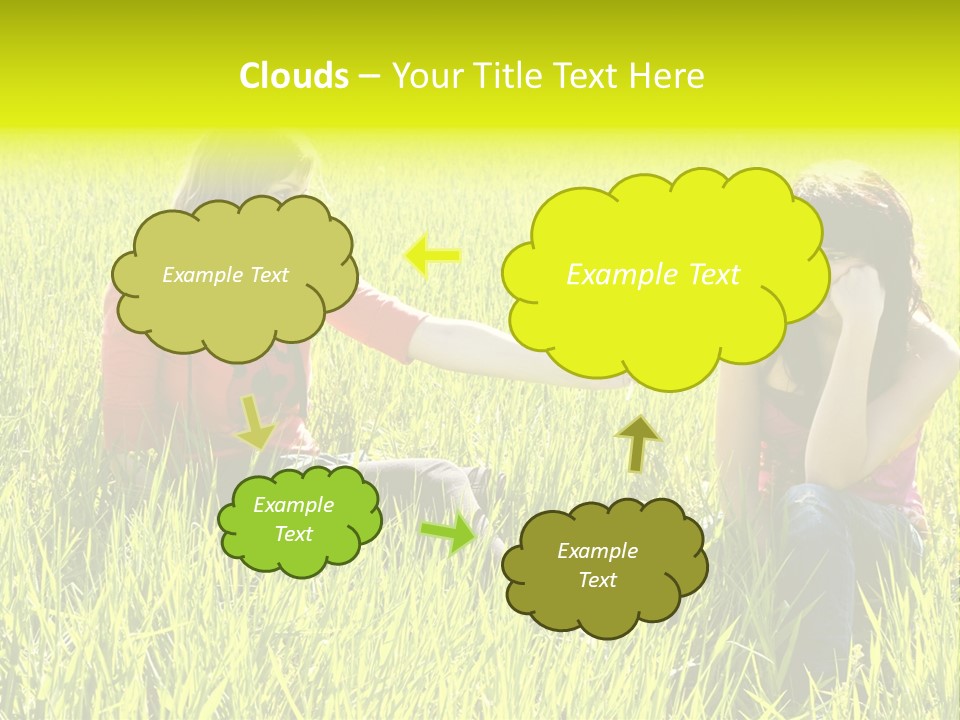 Blond Young Woman Offering Candy To Her Friend. PowerPoint Template