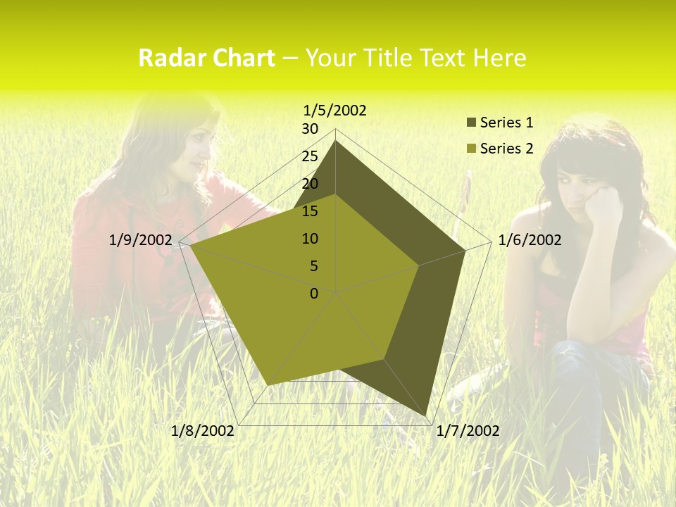 Blond Young Woman Offering Candy To Her Friend. PowerPoint Template