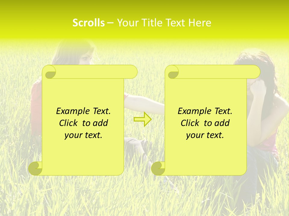 Blond Young Woman Offering Candy To Her Friend. PowerPoint Template