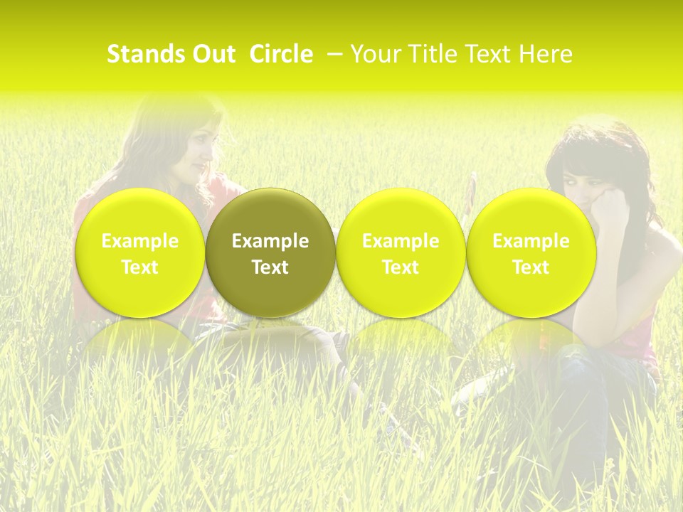 Blond Young Woman Offering Candy To Her Friend. PowerPoint Template