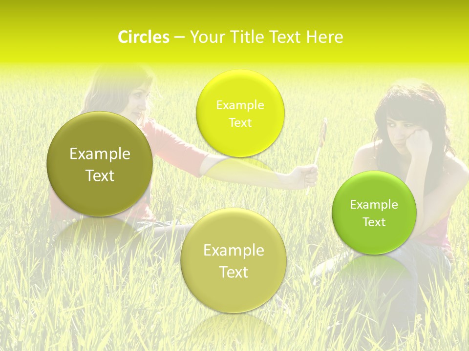 Blond Young Woman Offering Candy To Her Friend. PowerPoint Template