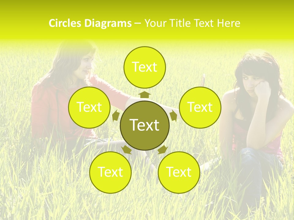 Blond Young Woman Offering Candy To Her Friend. PowerPoint Template