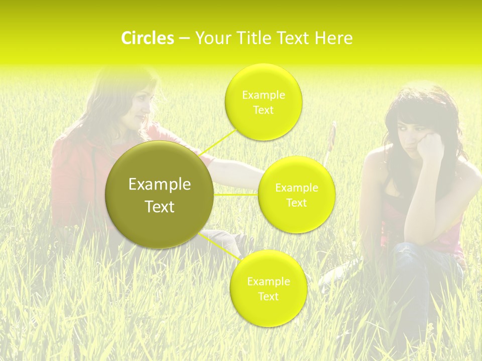 Blond Young Woman Offering Candy To Her Friend. PowerPoint Template