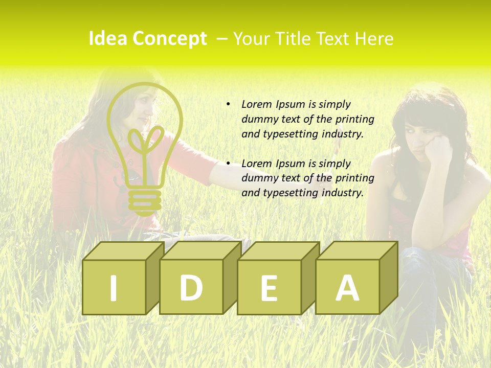 Blond Young Woman Offering Candy To Her Friend. PowerPoint Template