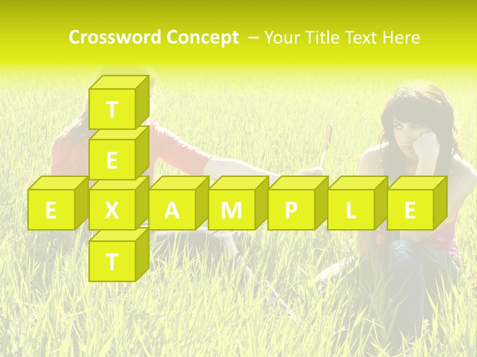 Blond Young Woman Offering Candy To Her Friend. PowerPoint Template