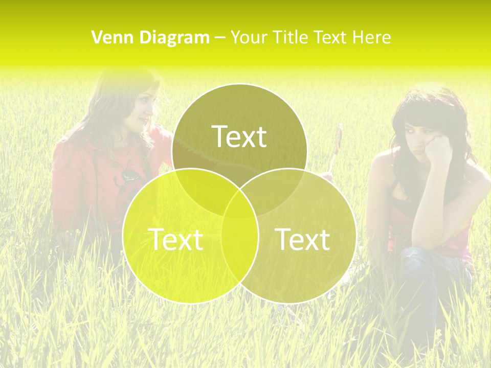 Blond Young Woman Offering Candy To Her Friend. PowerPoint Template