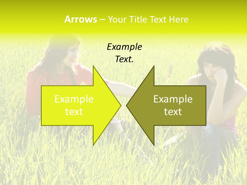 Blond Young Woman Offering Candy To Her Friend. PowerPoint Template