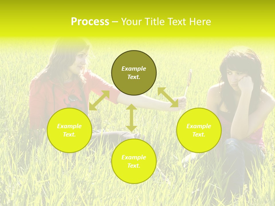 Blond Young Woman Offering Candy To Her Friend. PowerPoint Template