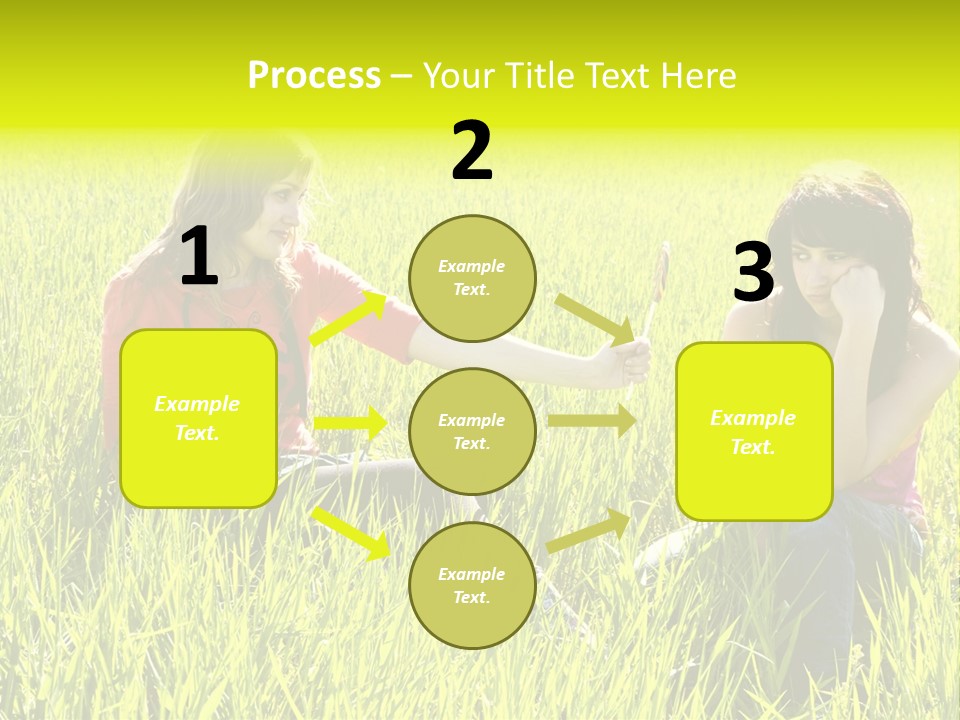 Blond Young Woman Offering Candy To Her Friend. PowerPoint Template