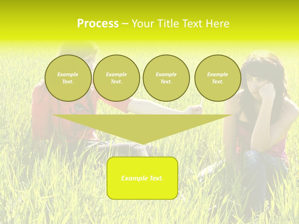 Blond Young Woman Offering Candy To Her Friend. PowerPoint Template