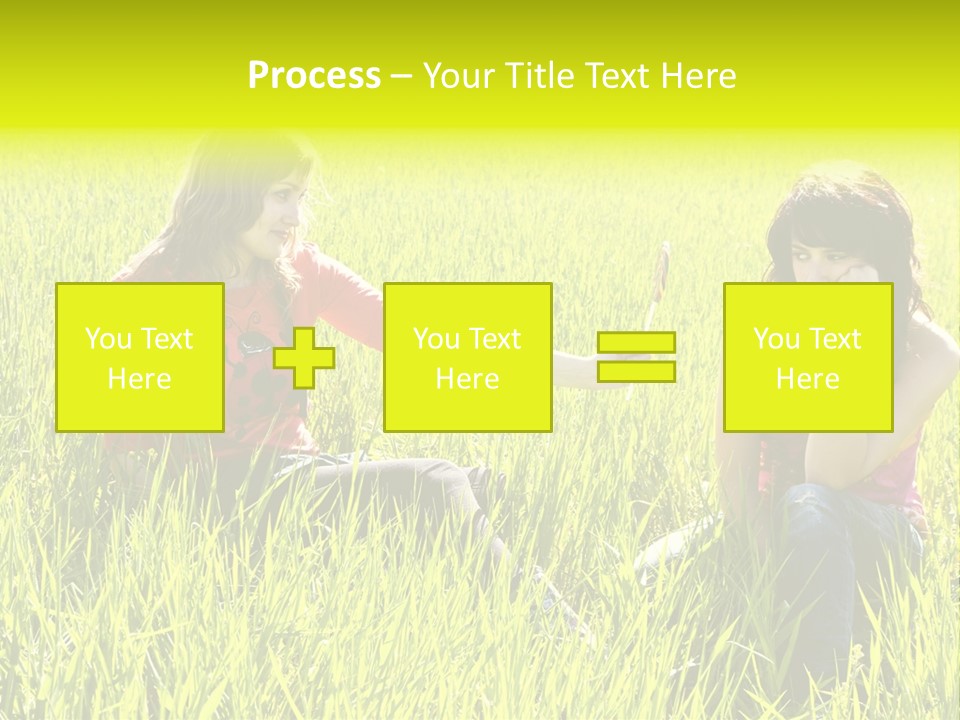 Blond Young Woman Offering Candy To Her Friend. PowerPoint Template