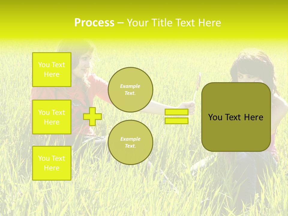 Blond Young Woman Offering Candy To Her Friend. PowerPoint Template