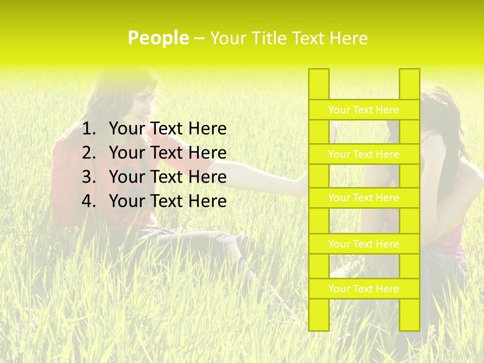 Blond Young Woman Offering Candy To Her Friend. PowerPoint Template