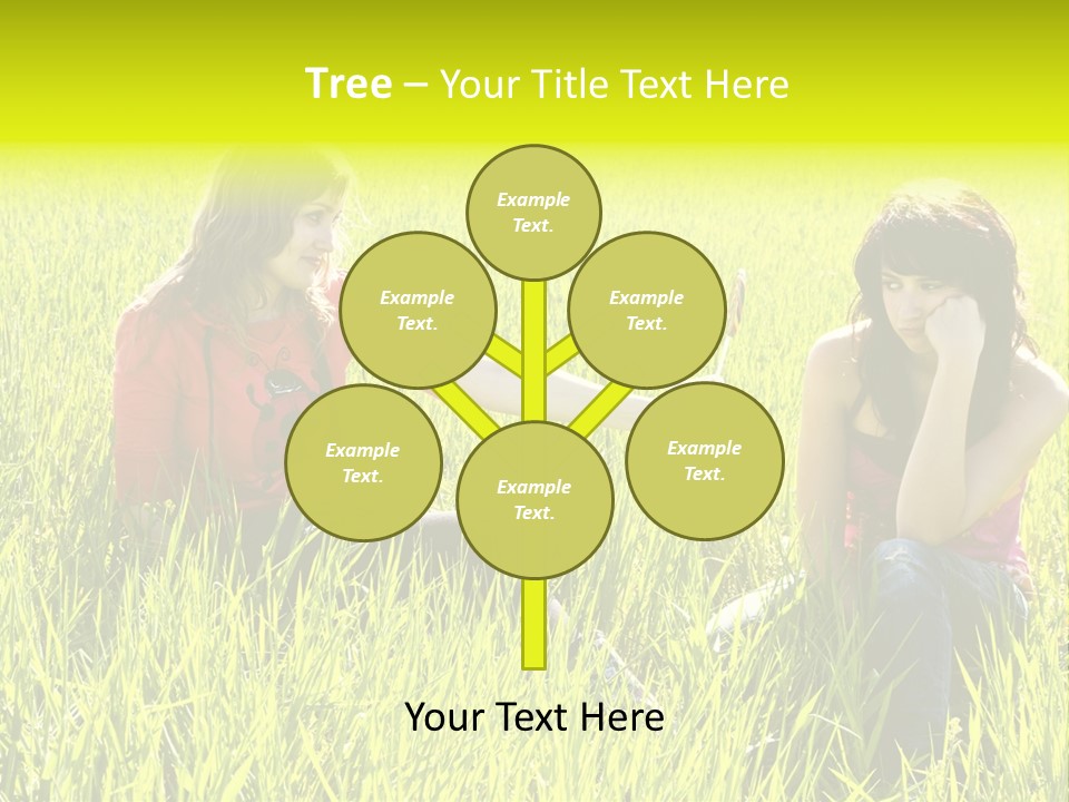 Blond Young Woman Offering Candy To Her Friend. PowerPoint Template