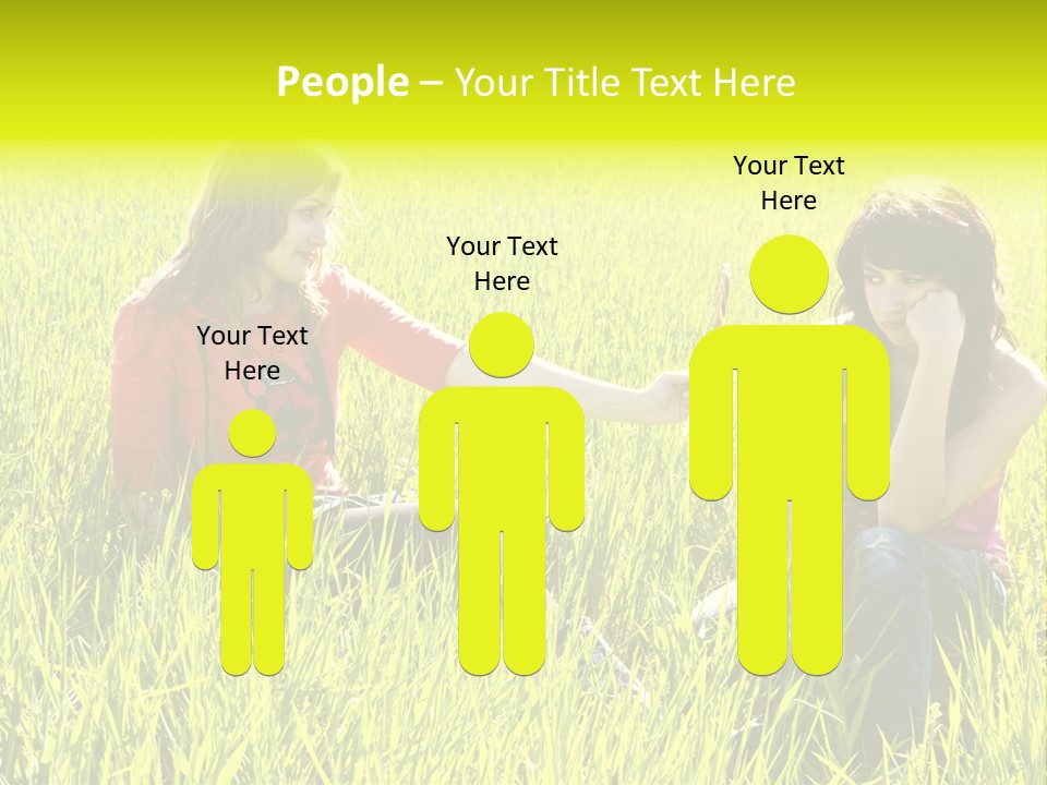 Blond Young Woman Offering Candy To Her Friend. PowerPoint Template