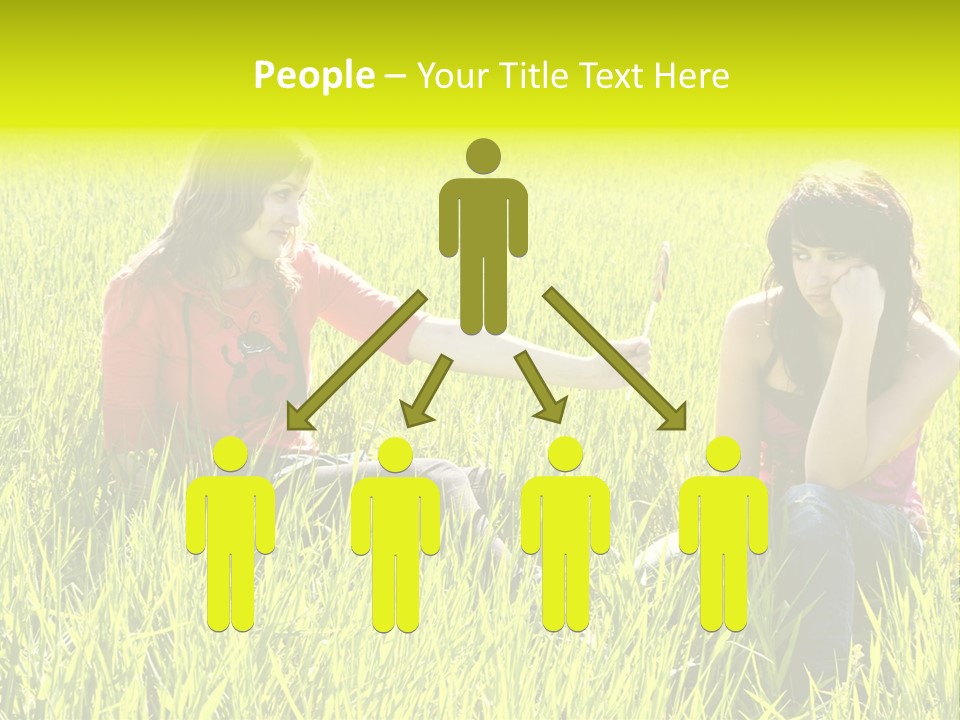 Blond Young Woman Offering Candy To Her Friend. PowerPoint Template