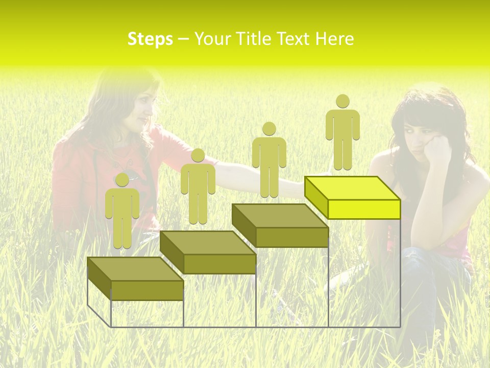 Blond Young Woman Offering Candy To Her Friend. PowerPoint Template