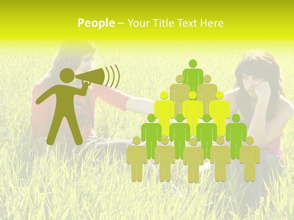 Blond Young Woman Offering Candy To Her Friend. PowerPoint Template