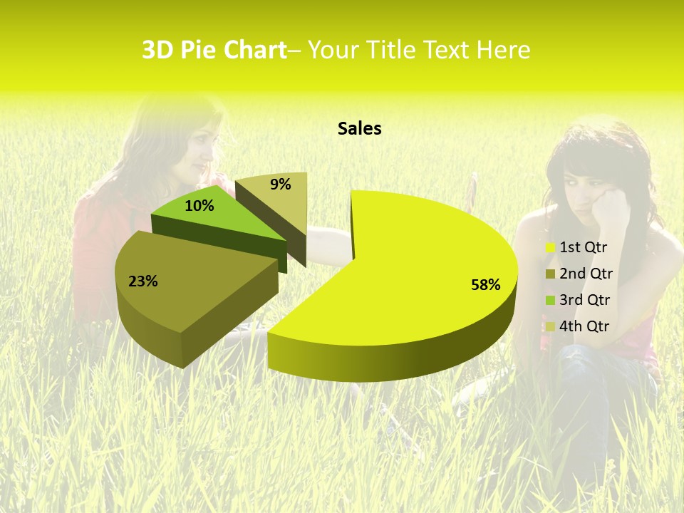 Blond Young Woman Offering Candy To Her Friend. PowerPoint Template